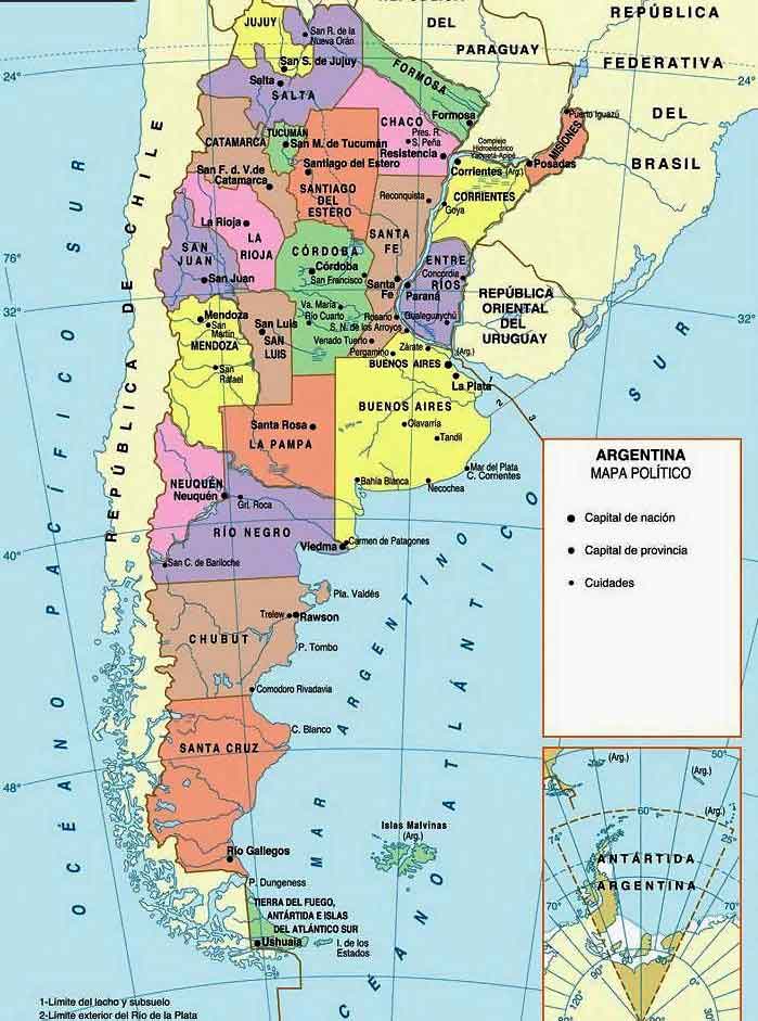 Административная карта Аргентины